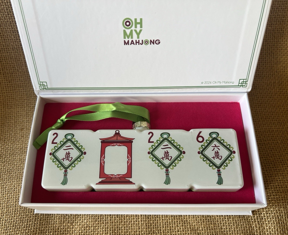 OH MY MAHJONG 2026 Lucky Knots Christmas Ornament OMM482